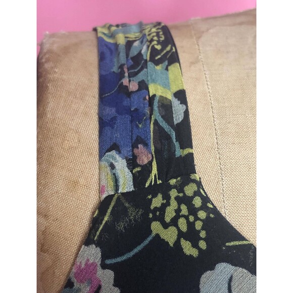 Y2K JONATHAN MARTIN Floral Print Drop Waist Tiered Ruffle Tie Dress. S. AS IS - Picture 4 of 10